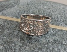 925 Sterling Silver Vintage Filigree Thumb Flower Leaf Ring Size 7