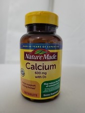 Nature Made Calcium 600 mg with Vitamin D 120 Tablets Exp 11/26 Free Shipping