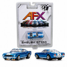 AFX 22149 1966 Shelby GT350R Ford Mustang Blue White Stripe HO Scale Slot Car