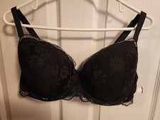 Victoria Secret Bra 40dd Dream Angeles Black Silver Lace