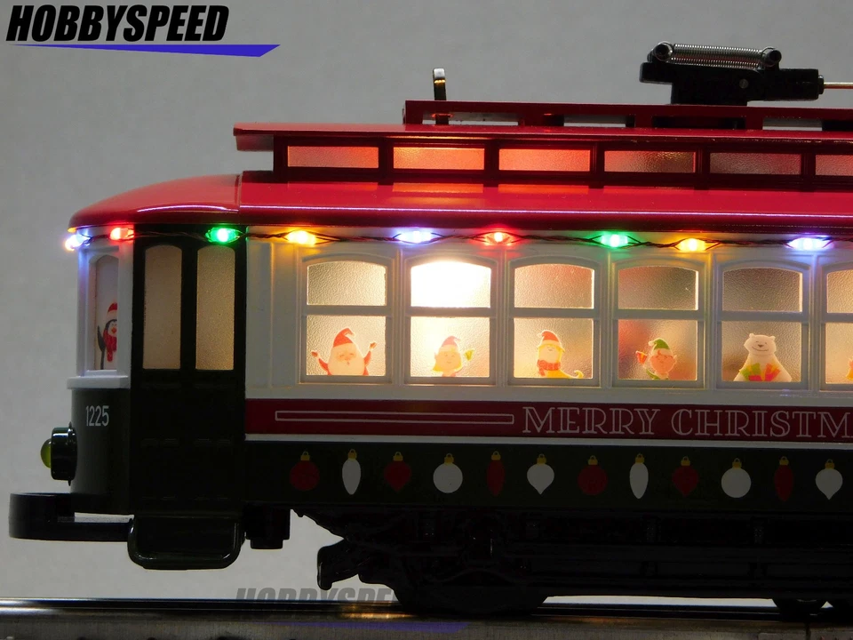 MTH RAILKING CHRISTMAS BUMP-N-GO TROLLEY W/ LEDS O GAUGE street car 30-5254 NEW - Image 4 of 4