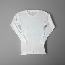 Vintage 70s West Thermal Shirt Long Sleeve XL Ivory Waffle Knit Long John