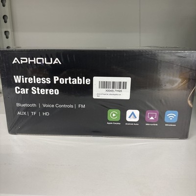Aphqua Wireless Portable Car Stereo! Factory Sealed!Bluetooth/Siri/FM Aux!