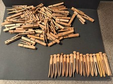 2 Lbs Lot Of Vintage Wooden Clothes Pins