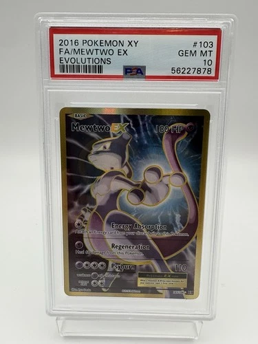2016 Pokemon XY Evolutions Full Art FA Mewtwo EX  103/108 PSA 10