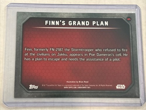 2015 Topps Star Wars Force Awakens Finn’s Grand Plan PURPLE Parallel Card #85 - Picture 2 of 2