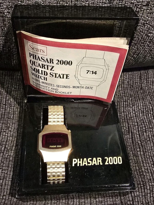 1970s PHASAR 2000 VINTAGE LED DIGITAL WATCH WORKING