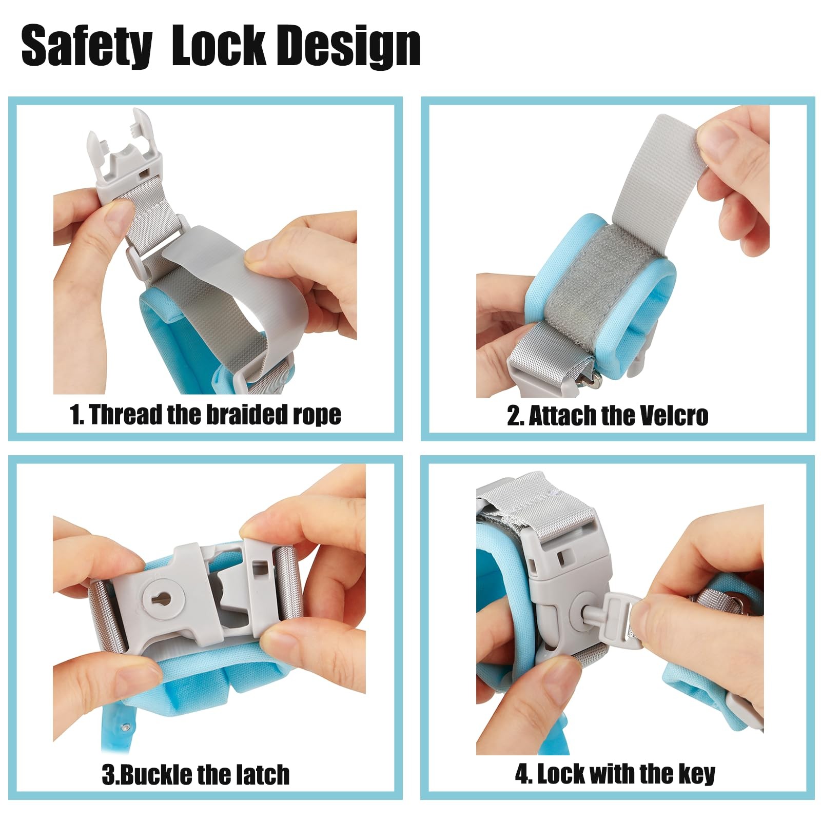 PandaEar Anti Lost Wrist Link, Toddler Harness Walking Leash Safety Child