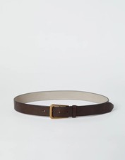 BRUNELLO CUCINELLI WOMEN'S BROWN LEATHER BELT WITH BUCKLE MSRP 995