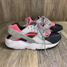 Nike Huarache Run Youth US Size 5Y Hot Punch Pink Wolf Gray 654280-600 Shoes