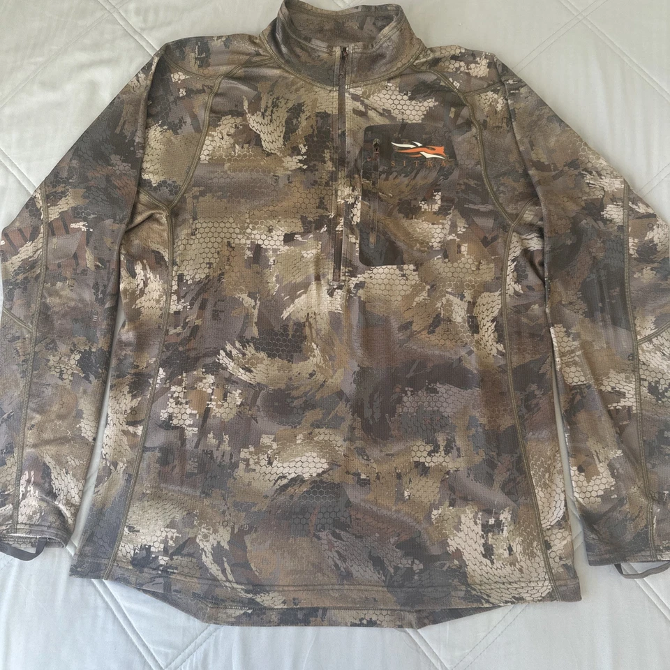 Sitka Grinder Zip-T Gore Optifade Timber Camo Grid Fleece Top 1/2 Zip -X large￼ - Image 2 of 4