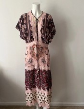 Farm Rio Glam Tapestry Lace Short Sleeve Paisley Floral Print Women’s Dress XL