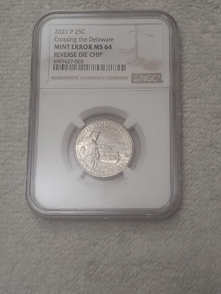 2021 P George Washington Crossing The Delaware Quarter  / Die Chip Error - Image 4 of 4