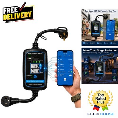 Advanced 50 Amp RV Surge Protector: Bluetooth Control & Safety Alerts Built-In