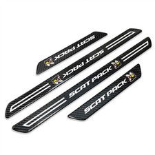 Dodge Scat-Pack Black Carbon Fiber Universal Door Sill Protector Kick Plates