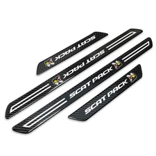 Dodge Scat-Pack Black Carbon Fiber Universal Door Sill Protector Kick Plates