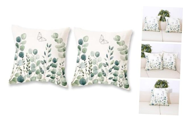 **16x16 Spring Summer Throw Pillow Covers Set of 2 Home Decor**  -image