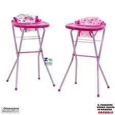 SEGGIOLONE PER BAMBOLE ROSA PRIMA PAPPA LEGGERO RICHIUDIBILE PER BAMBINE