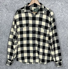 Woolrich Mens Buffalo Check Flannel Button Up Shirt Size M Outdoor Heavyweight