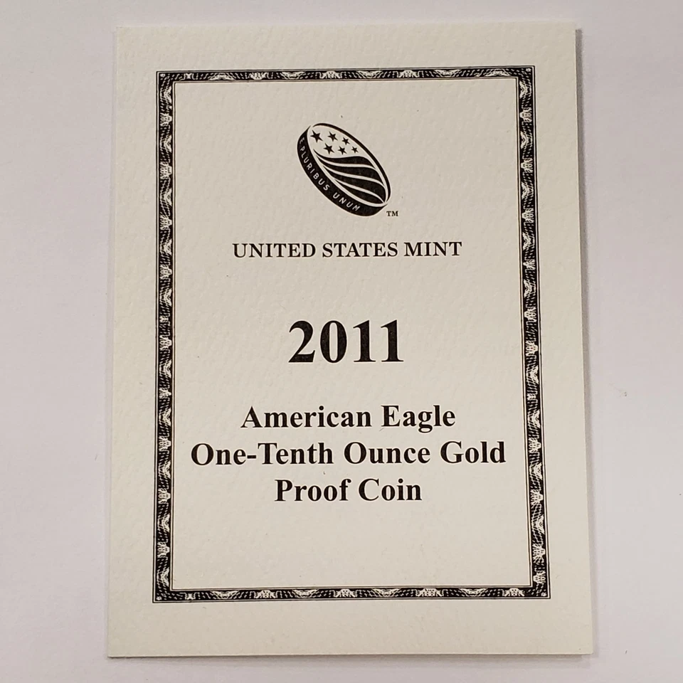 2011-W G$5 1/10 oz Gold American Eagle Proof - Certificado de autenticidade OMP - SKU-G5433 - ESTOQUE - Imagem 3 de 4