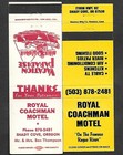 Royal Coachman Motel in Shady Cove, Oregon, 2 Different Matchcovers — photo 1