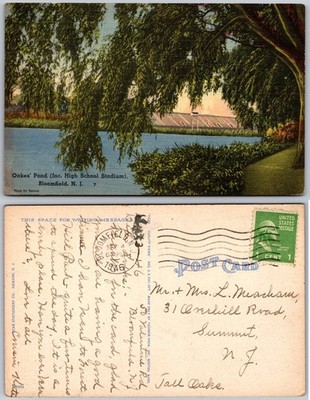 Oakes Pond Bloomfield NJ Postcard