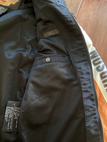 Vintage Harley Davidson wasserdichte Damen-Reitjacke Large schwarz & orange - Bild 16 von 19