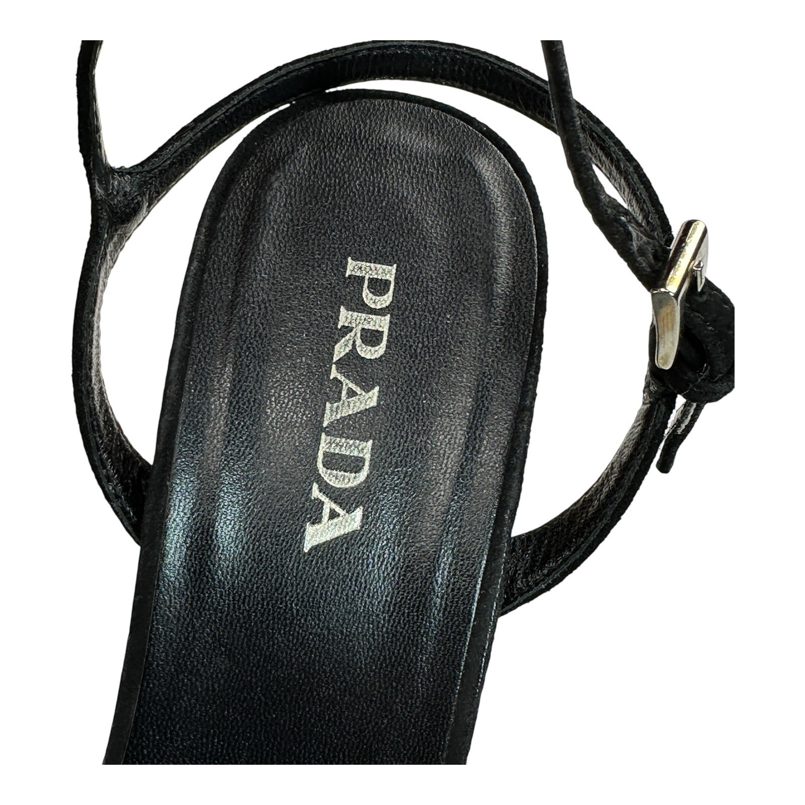 PRADA Black Suede Espadrille Platform Slingback Wicker Wedge Heels 38.5 / 8 US image 4