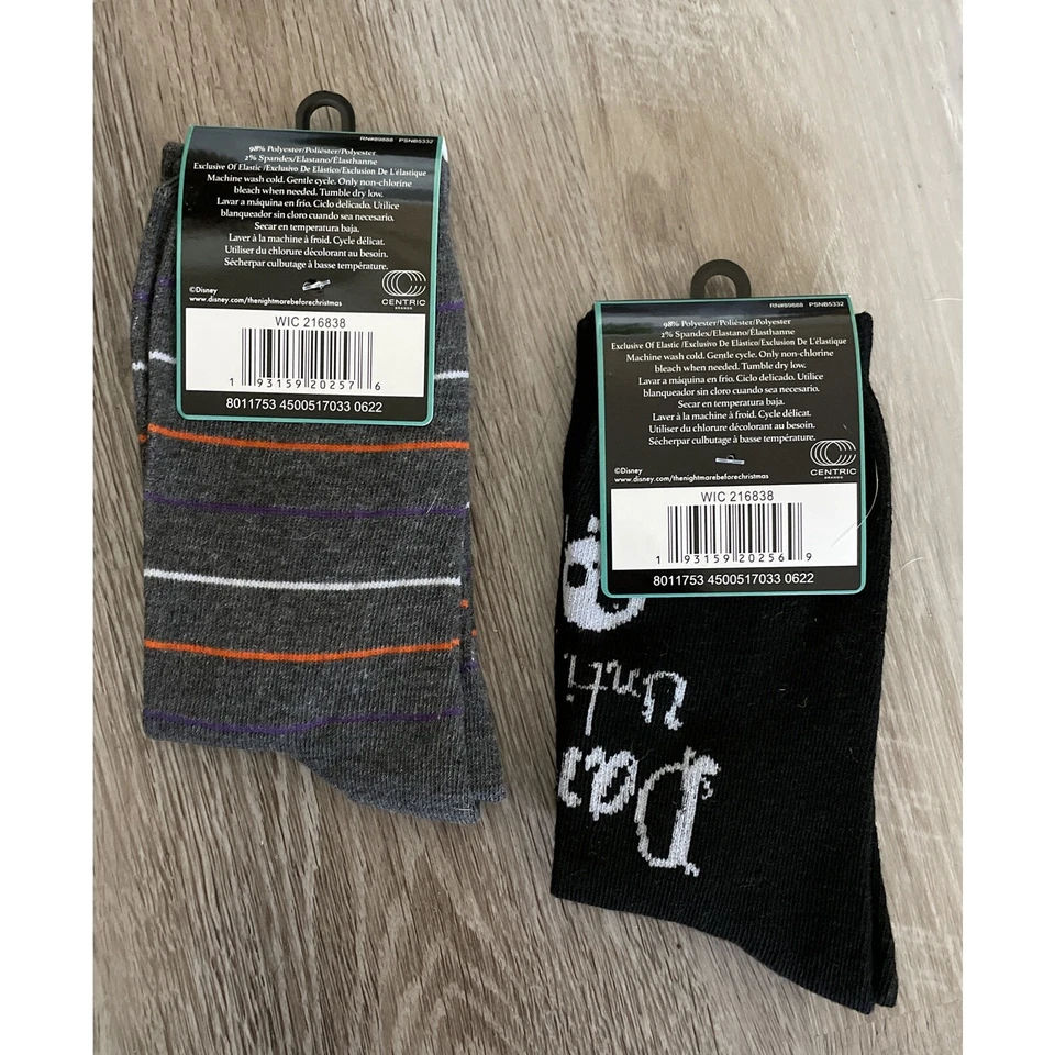 Disney Tim Burtons Pesadilla antes de Navidad Calcetines 4-10 (2 pares) NUEVO Foto 2 de 4