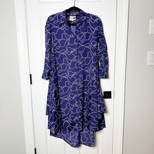 Truly 4 You Shirt Dress Womens Small Purple Nautical Rope High Low Excellent