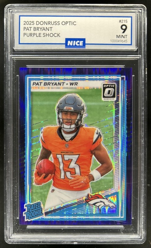 2025 Panini Donruss Optic Pat Bryant Rated Rookie Purple Shock Prizm #215 NICE 9