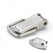J107 Spring Loaded Toggle Hasp Latch Catch Mild Steel Cabinet Box Lock 1Pc