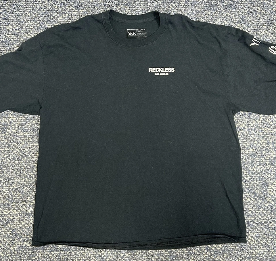 Y&R Young & Reckless Men’s 2XL Black Crew Neck Graphic Logo Long Sleeve T-Shirt - Image 3 of 4