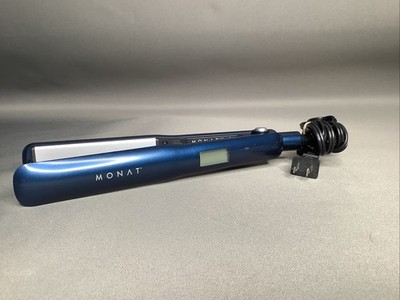 MONAT Flat Iron-Ceramic+Ionic 1'' Limited Edition Blue Adj. Temp. TESTED WORKS