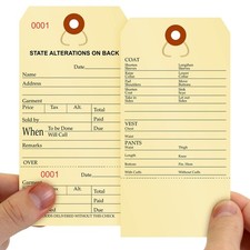Numbered Alteration Tags | 3.125" x 6.25" Manila Stock Pack of 500