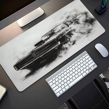 40 90cm1pc Large Rectangular Gaming Mouse Pad with Classic Black  White Car Des