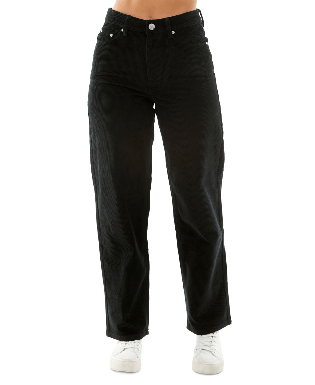 90s Black Corduroy High-Rise Wide-Leg Pants for Juniors Size 7