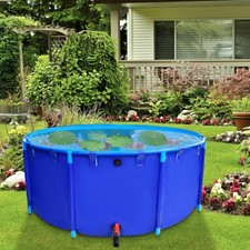 Above Ground Pond, Round Outdoor Fish Pond Pool with Durable Frame,Koi Pond Tank
