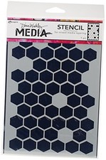 MDS58250 Dina Wakley Media Stencils 9"x6"-Honeycomb, Honey Comb