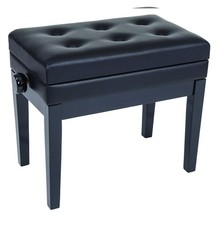 KPB10BK Banquette Piano Deluxe à Taille Ajustable avec Compartiment Noir Satin