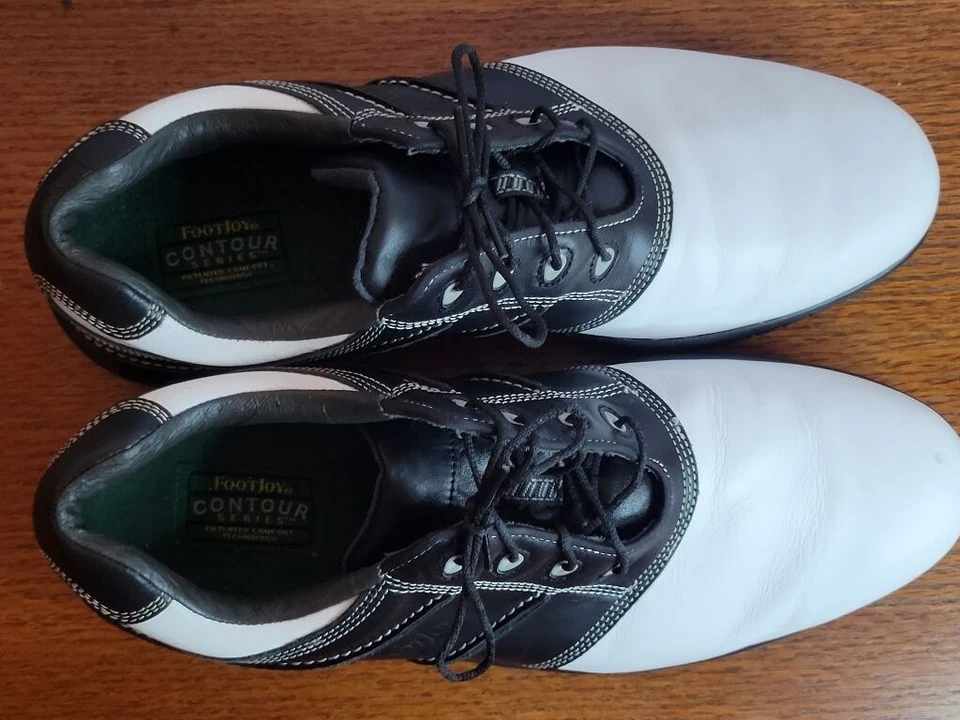 Zapatos de golf FootJoy para hombre blancos negros talla 11 1/2 Foto 4 de 4