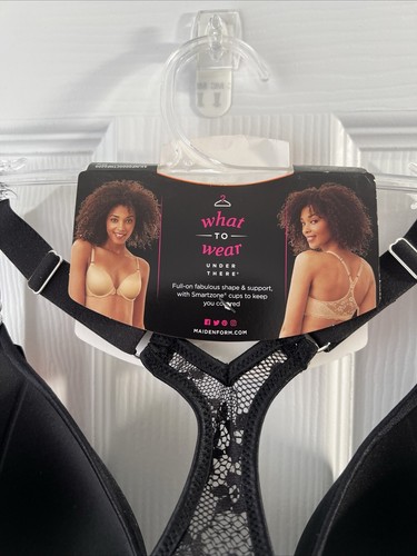 NEU Maidenform One Fab Fit Full Coverage Racerback BH 32D schwarz 07112 - Bild 4 von 5