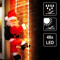 Weihnachtsmann Leiter 90Cm Led Timer Dimmbar Nikolaus Weihnachten Santa Claus