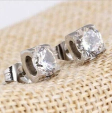 4Ct Lab Created Diamond Twist Women's Stud Earrings 14K White Gold Finish