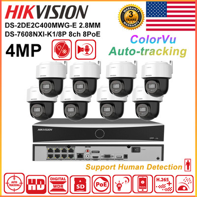 Hikvision 12MP 8CH 4MP ColorVu Auto-track IP Camera 2-Way Audio CCTV System Lot