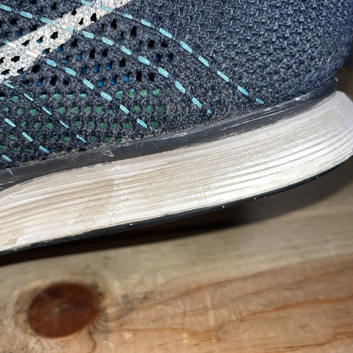 Men's 11.5 Nike Flyknit Racer Chlorine Blue Dark Obsidian