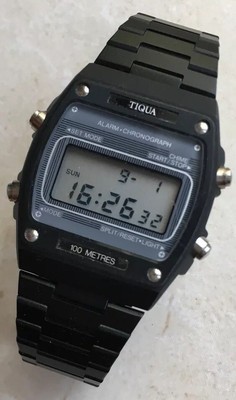 Timex Quartz Tiqua Lcd Digital Watch Nos New WR 100m all stainless steel |  eBay