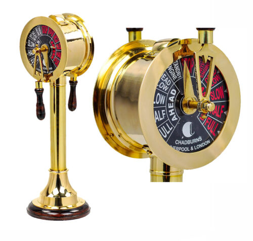 Nautical Marine Ship Speed Controller 14"Inch Telegraph Antique Brass Finish Dec - Foto 1 di 7