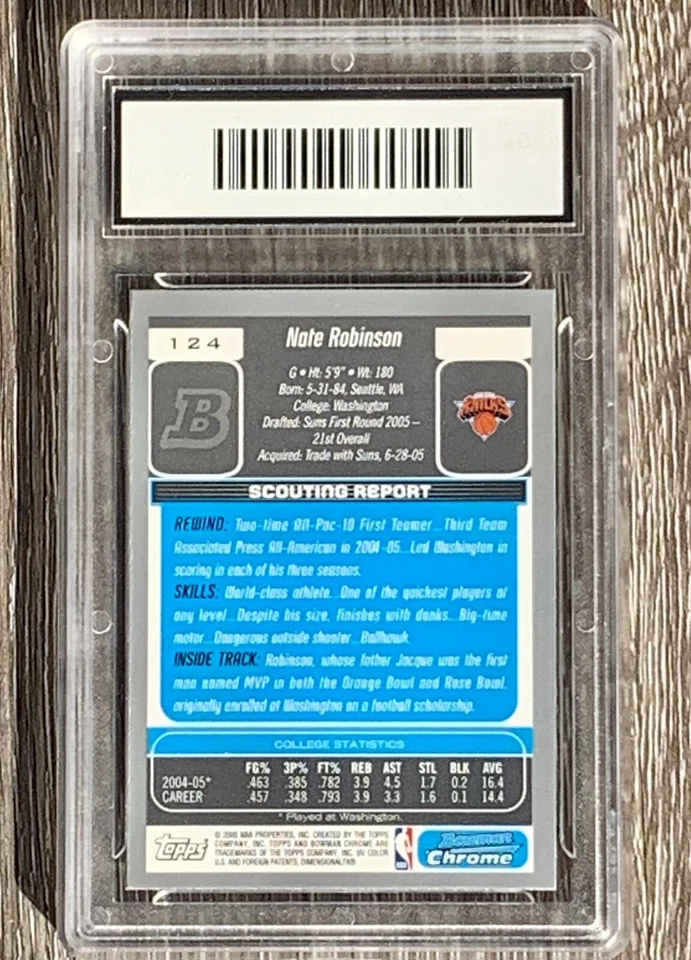 2005 BOWMAN CHROME NATE ROBINSON RC GRADED GEM MINT 10 - Image 2 of 4