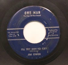Rockabilly Bopper 45 Jim Owen - I'Ll Try Not To Cry / The Key'S In The Mail Box